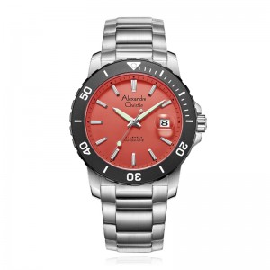 Alexandre Christie AC 6141 Silver Dark Orange Steel Automatic MABSSOR